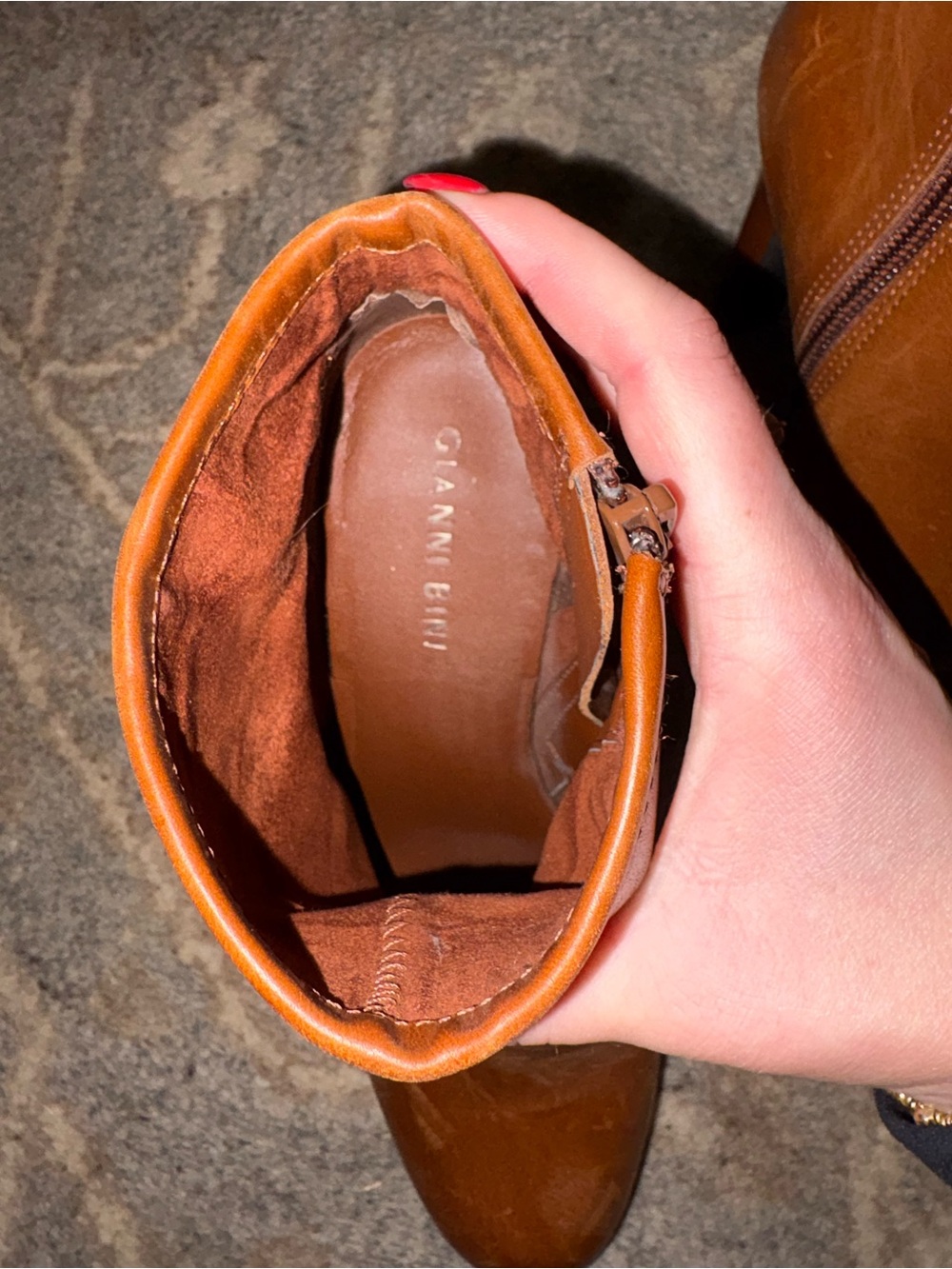 Gianni Bini Leather Heeled Ankle Boots - Picture 4 of 5